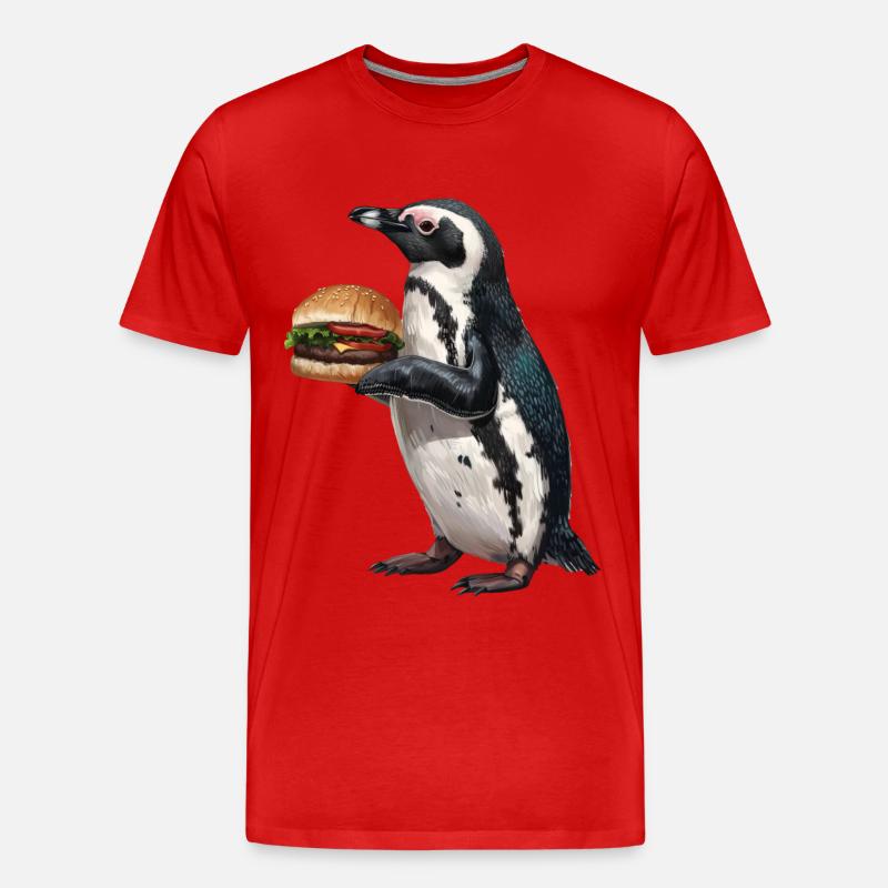 Pinguin - Männer Premium Bio T-Shirt - Rot