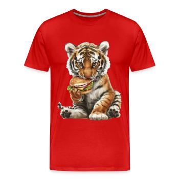 Tigre - T-shirt bio Premium Homme - rouge - Devant - Damien (186cm)