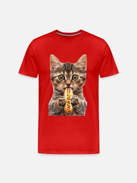 Katze - Männer Premium Bio T-Shirt - Rot