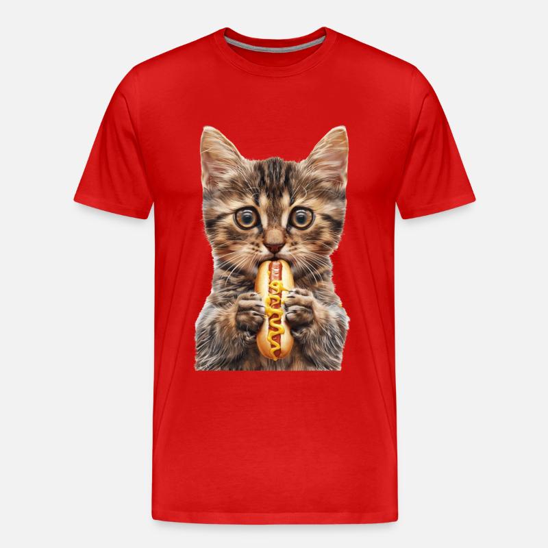 Katze - Männer Premium Bio T-Shirt - Rot