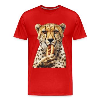 Cheetah - Men's Premium Organic T-Shirt - red - Front - Damien (186cm)