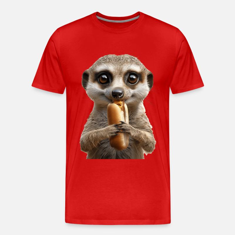 Erdmännchen - Männer Premium Bio T-Shirt - Rot