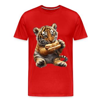 Tigre - T-shirt bio Premium Homme - rouge - Devant - Damien (186cm)