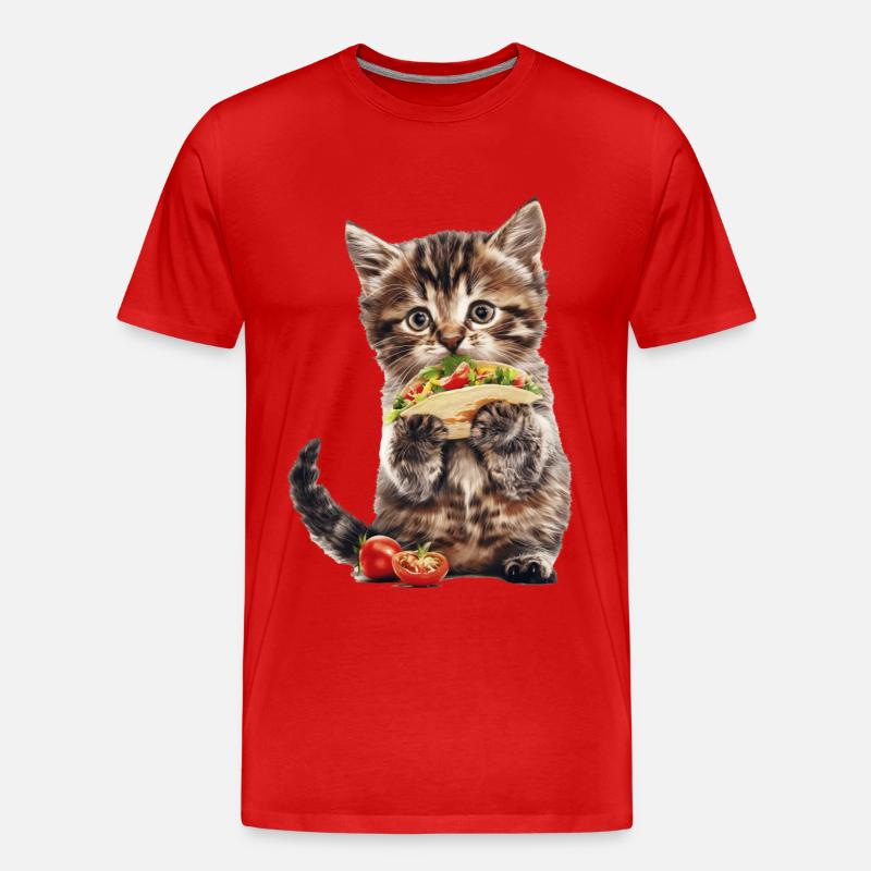 Katze - Männer Premium Bio T-Shirt - Rot