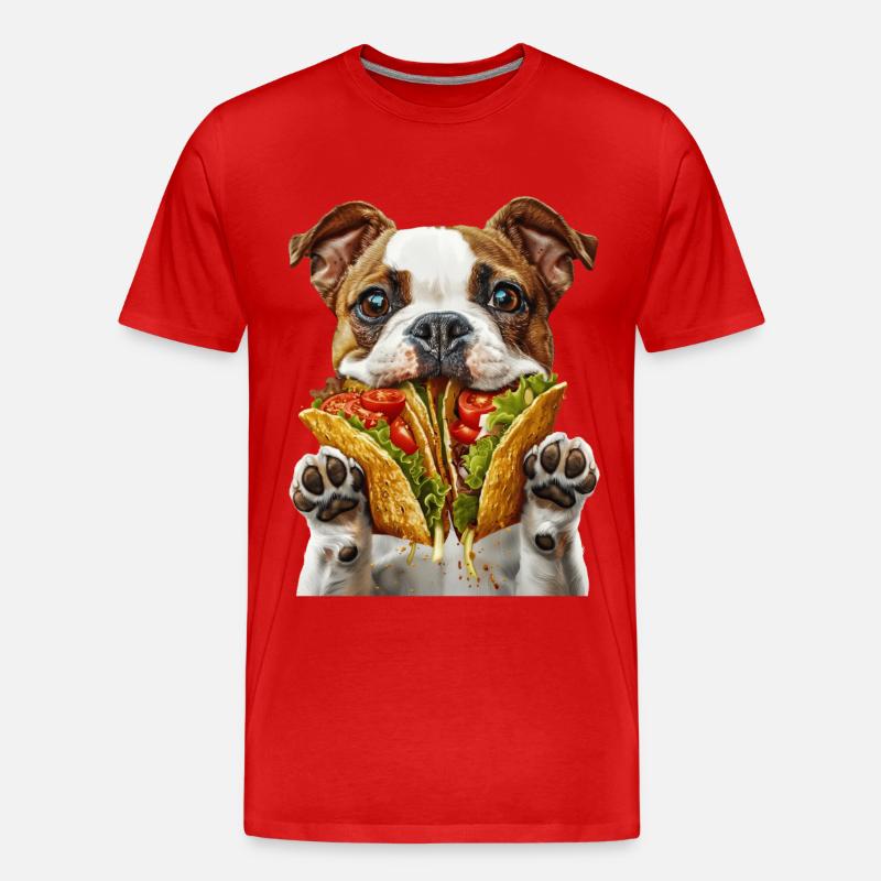Hund - Männer Premium Bio T-Shirt - Rot