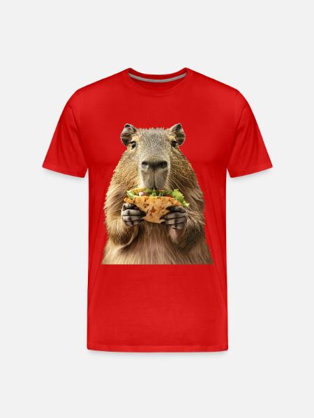 Capybara - Men's Premium Organic T-Shirt - red