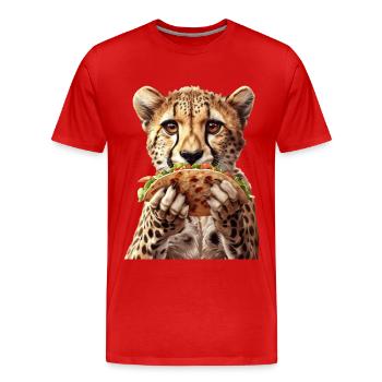 Gepard - Männer Premium Bio T-Shirt - Rot - Vorne - Damien (186cm)