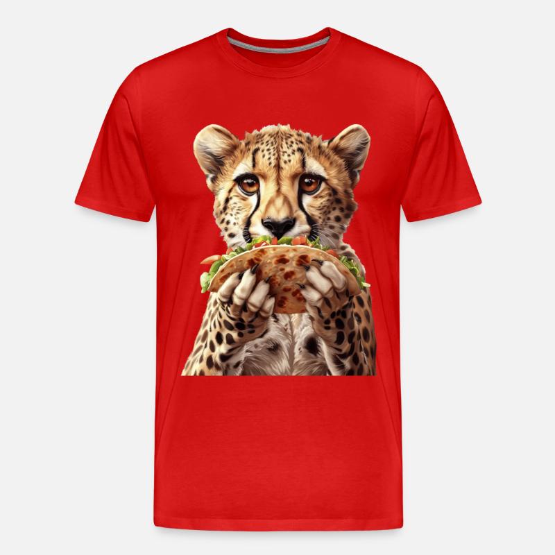 Gepard - Männer Premium Bio T-Shirt - Rot