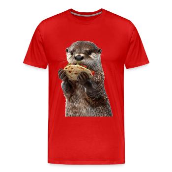 Otter - Männer Premium Bio T-Shirt - Rot - Vorne - Damien (186cm)