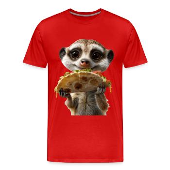 Meerkat - Men's Premium Organic T-Shirt - red - Front - Damien (186cm)