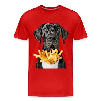 Dogue allemand - T-shirt bio Premium Homme - rouge - Devant - Damien (186cm)