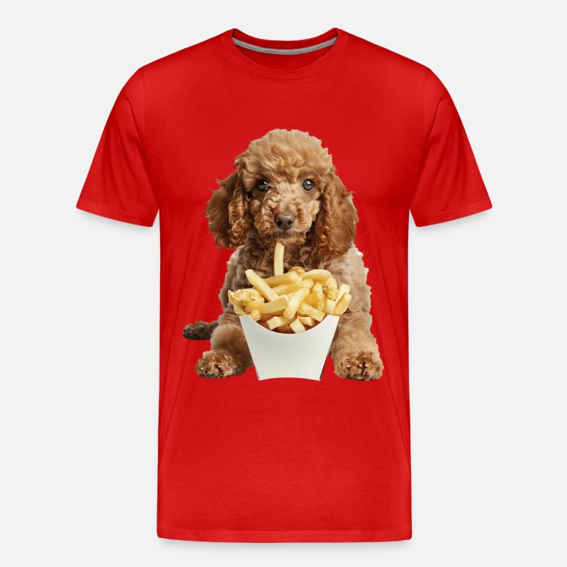 Pudel - Männer Premium Bio T-Shirt - Rot