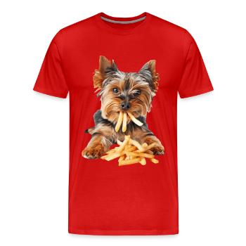 Yorkshire Terrier - Men's Premium Organic T-Shirt - red - Front - Damien (186cm)