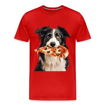 Border Collie - Men's Premium Organic T-Shirt - red - Front - Damien (186cm)