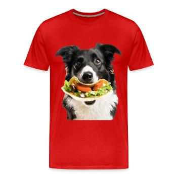 Border Collie - Men's Premium Organic T-Shirt - red - Front - Damien (186cm)