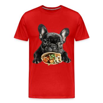 Bouledogue français - T-shirt bio Premium Homme - rouge - Devant - Damien (186cm)