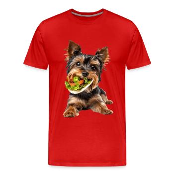 Yorkshire Terrier - Men's Premium Organic T-Shirt - red - Front - Damien (186cm)