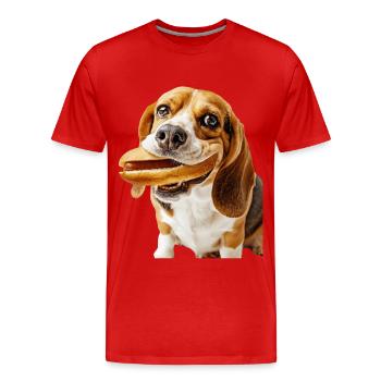 Beagle - T-shirt bio Premium Homme - rouge - Devant - Damien (186cm)
