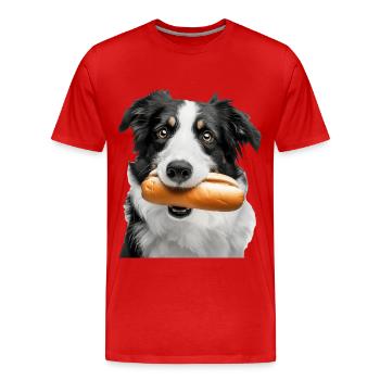 Border Collie - T-shirt bio Premium Homme - rouge - Devant - Damien (186cm)