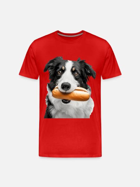 Border Collie - Männer Premium Bio T-Shirt - Rot