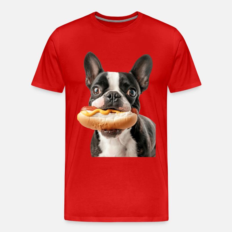 Boston Terrier - Männer Premium Bio T-Shirt - Rot
