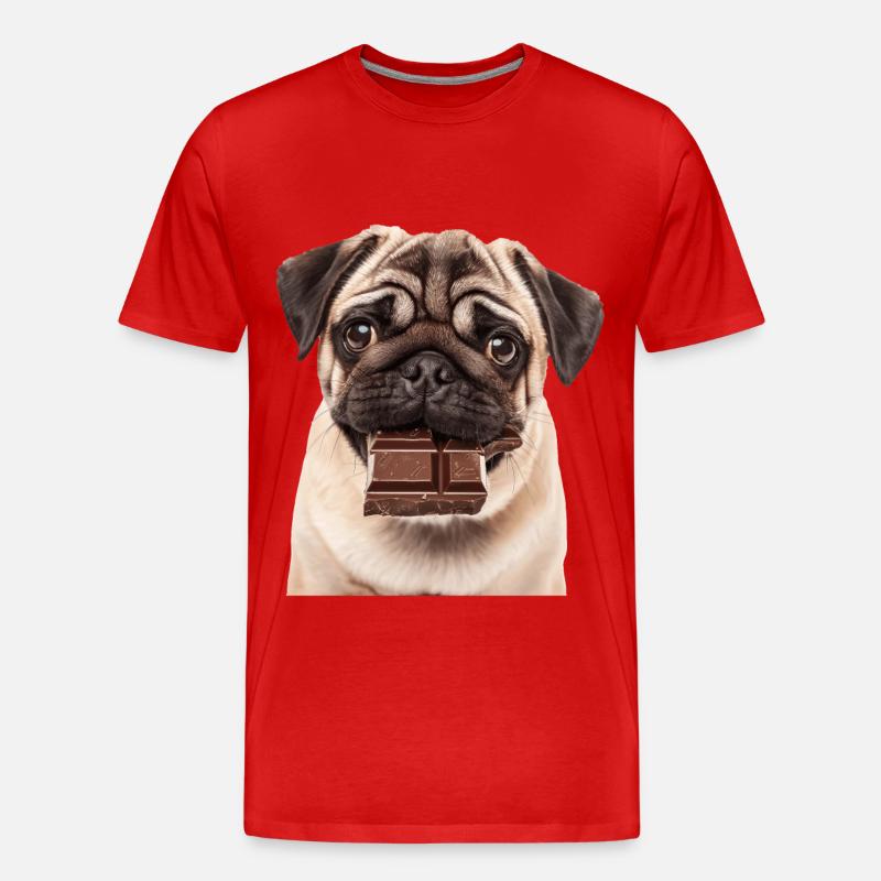 Mops - Männer Premium Bio T-Shirt - Rot
