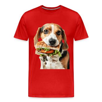 Beagle - Männer Premium Bio T-Shirt - Rot - Vorne - Damien (186cm)