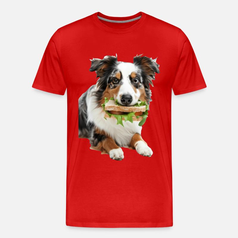 Australischer Schäferhund - Männer Premium Bio T-Shirt - Rot