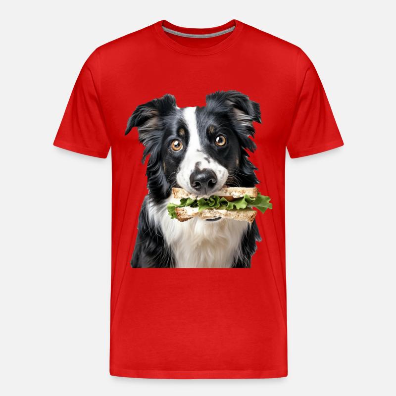 Border Collie - Männer Premium Bio T-Shirt - Rot