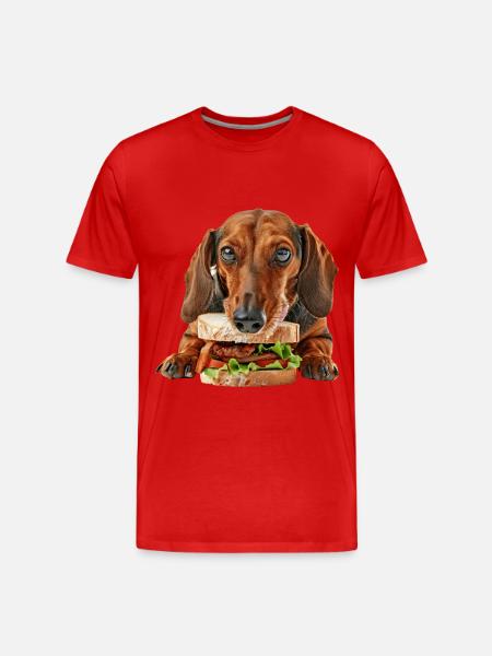 Dackel - Männer Premium Bio T-Shirt - Rot
