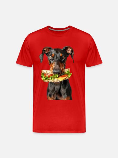 Doberman - Men's Premium Organic T-Shirt - red