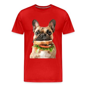 Bouledogue français - T-shirt bio Premium Homme - rouge - Devant - Damien (186cm)