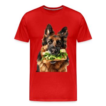 Berger allemand - T-shirt bio Premium Homme - rouge - Devant - Damien (186cm)