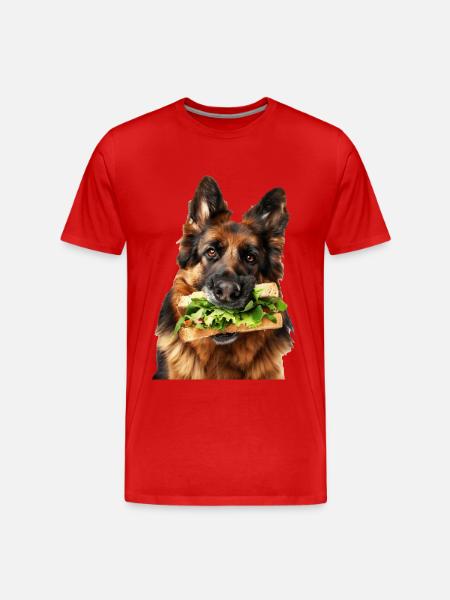 German Shepherd - Men's Premium Organic T-Shirt - red