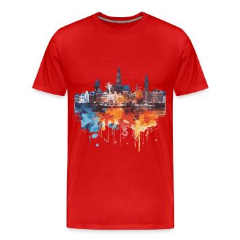 Land van Cuijk - T-shirt bio Premium Homme - rouge - Devant - Damien (186cm)
