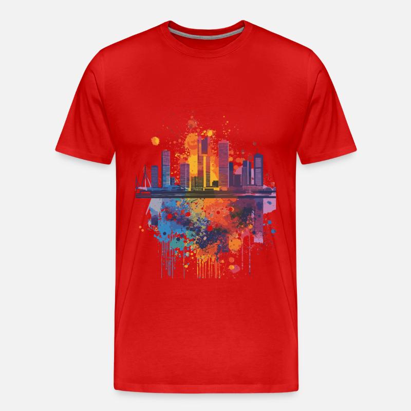 Rotterdam - Männer Premium Bio T-Shirt - Rot