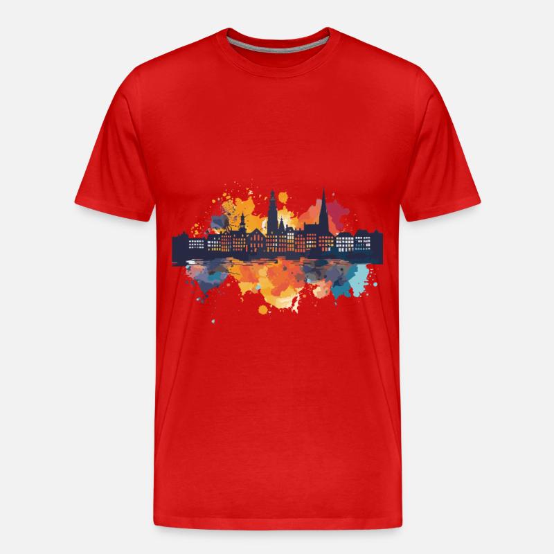 Terneuzen - Männer Premium Bio T-Shirt - Rot