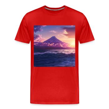 Japan - Männer Premium Bio T-Shirt - Rot - Vorne - Damien (186cm)