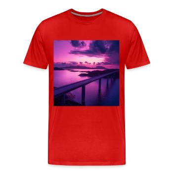 Japan - Men's Premium Organic T-Shirt - red - Front - Damien (186cm)
