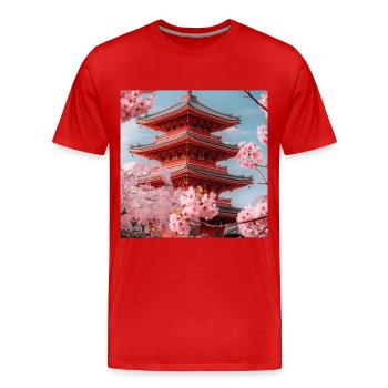 Japan - Männer Premium Bio T-Shirt - Rot - Vorne - Damien (186cm)
