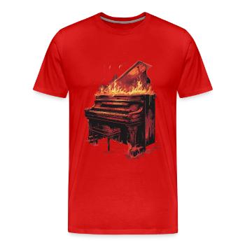 Piano - T-shirt bio Premium Homme - rouge - Devant - Damien (186cm)