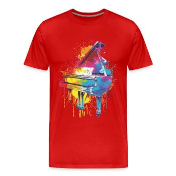 Piano - T-shirt bio Premium Homme - rouge - Devant - Damien (186cm)