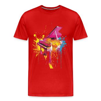 Klavier - Männer Premium Bio T-Shirt - Rot - Vorne - Damien (186cm)