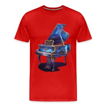 Piano - T-shirt bio Premium Homme - rouge - Devant - Damien (186cm)