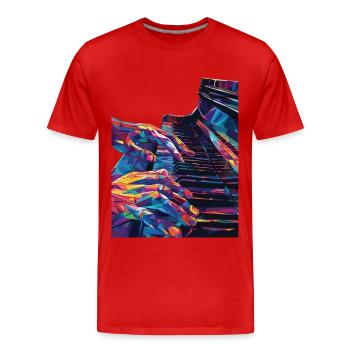 Piano - T-shirt bio Premium Homme - rouge - Devant - Damien (186cm)
