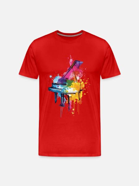 Piano - Men's Premium Organic T-Shirt - red