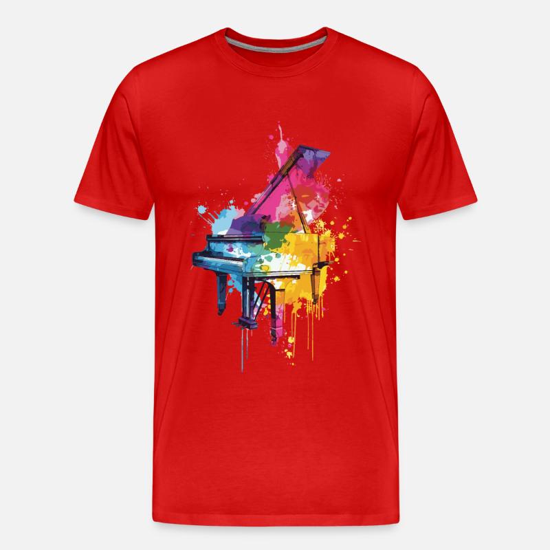 Klavier - Männer Premium Bio T-Shirt - Rot