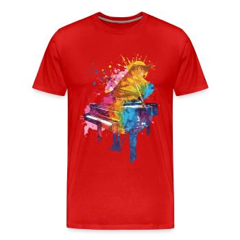 Klavier - Männer Premium Bio T-Shirt - Rot - Vorne - Damien (186cm)