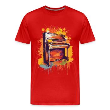 Klavier - Männer Premium Bio T-Shirt - Rot - Vorne - Damien (186cm)