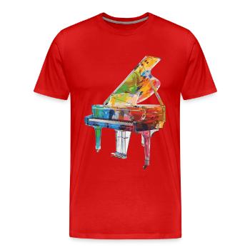 Piano - T-shirt bio Premium Homme - rouge - Devant - Damien (186cm)